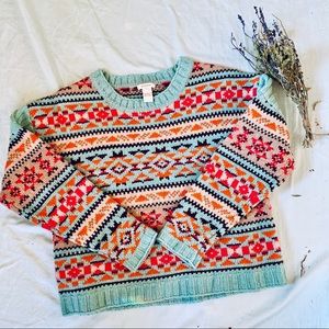 Sundance colorful patterned sweater size L